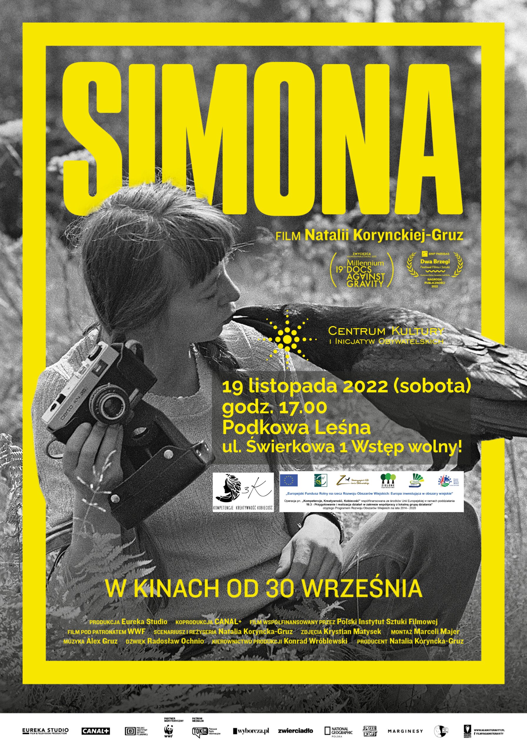 Plakat filmu "Simona" film Natalii Korynckiej-Gruz w kinach od 30 września
