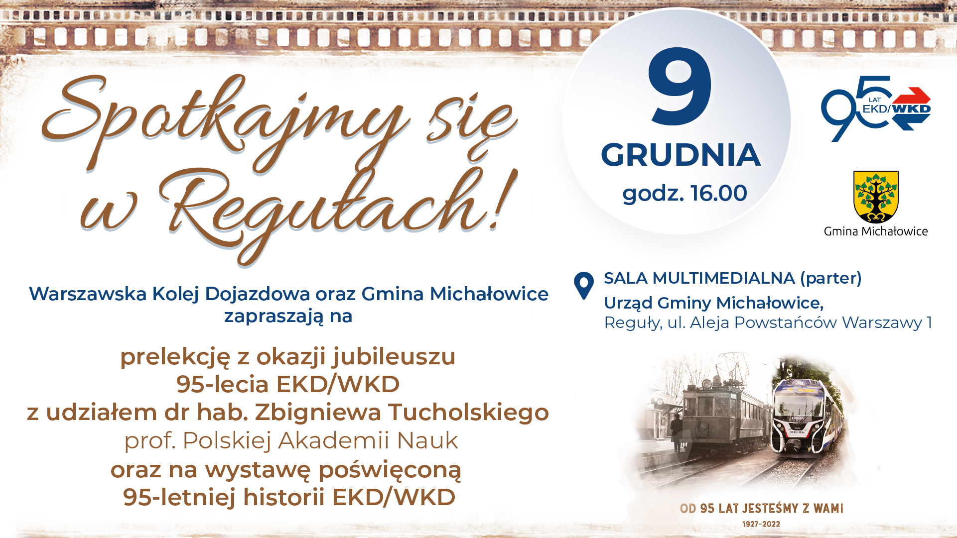 Spotkajmy się w Regułach - zaproszenie na prelekcję z okazji jubileuszu 95-lecia EKD/WKD