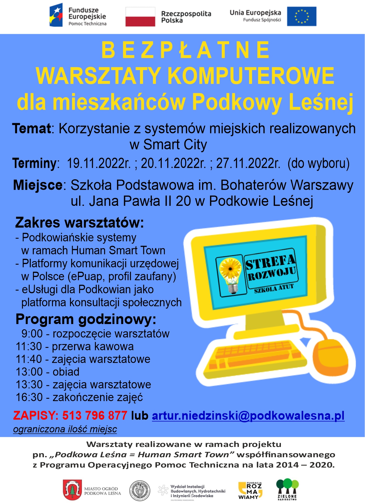 Zapraszamy na bezpłatne warsztaty komputerowe dla mieszkańców Podkowy Leśnej