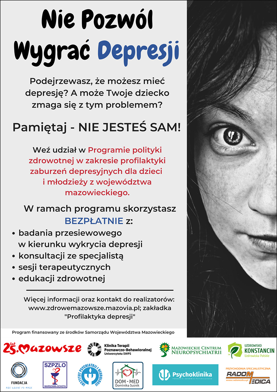 plakat nie pozw&oacute;l wygrać depresji