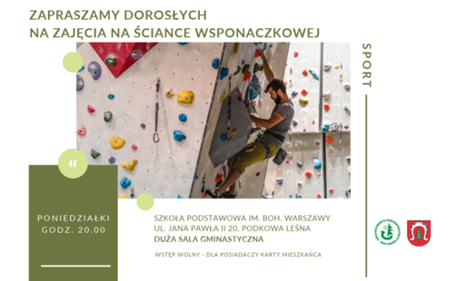 Zajęcia na ściance wspinaczkowej dla dorosłych