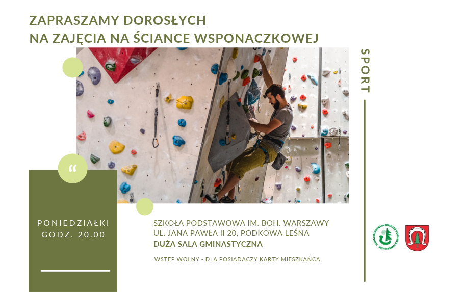 Zajęcia na ściance wspinaczkowej dla dorosłych – ilustracja
