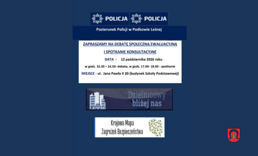 Posterunek Policji w Podkowie Leśnej zaprasza mieszkańców na debatę społeczną i spotkanie konsultacyjne