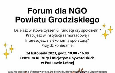 Zdjęcie do Forum dla NGO Powiatu Grodziskiego